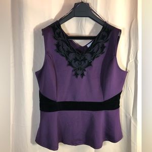 EEUC Suzy Shier Purple Peplum Tank